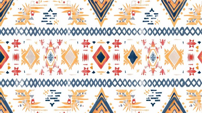 An ethnic seamless pattern. Tribal art boho print, abstract ornaments. Background textures, tile, patchwork.