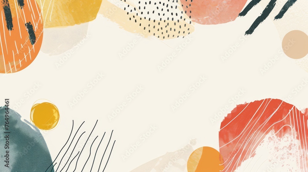 Aufkleber design template with hand drawn minimal abstract pattern. abstract collage print.