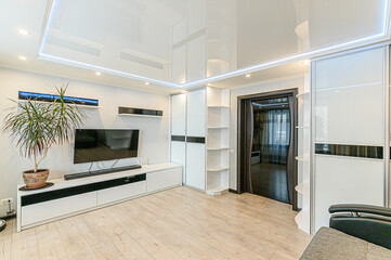 standard interior apartment. living room with sofa