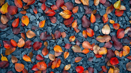 Vibrant Autumn Tapestry A Kaleidoscope of Colorful Leaves Symbolizing Transformation and Renewal