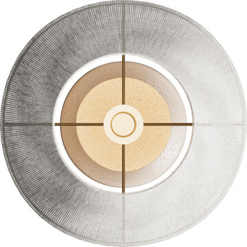 Top view of classic table lamp shade