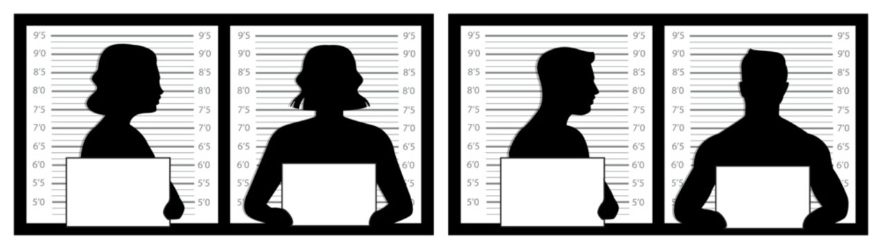 Police line up silhouette image