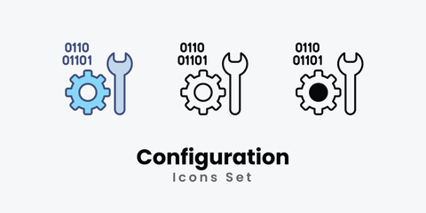 Configuration icon thin line and glyph vector icon stock illustration
