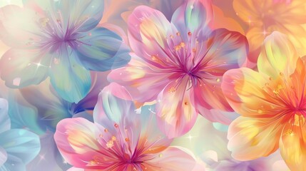 Modern illustration of colored flowers with an eps10 file