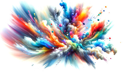Whirlwind of multicolored paint creating an abstract, dynamic effect. Artistic energy concept. Generative AI - 764969411