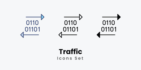 Traffic icon thin line and glyph vector icon stock illustration