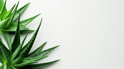Aloe vera leaf with plain background