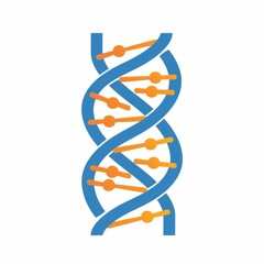 Flat vector illustration of human DNA structure. Icon symbol.
