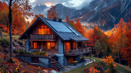 Alpine energy: solar panels atop forest dwelling