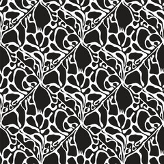 Vector Hand Drawn Seamless Ethnic Floral Pattern - 764972201