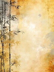 gold bamboo background with grungy text