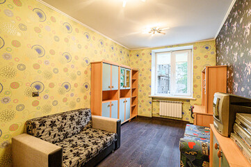 standard interior apartment. living room with sofa