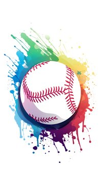 recommend clip art: baseball Illustration in Simple Lines and Bright Colors