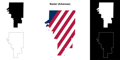 Baxter county outline map set