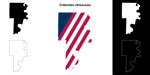 Crittenden county outline map set