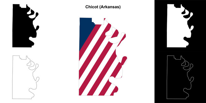 Chicot county outline map set