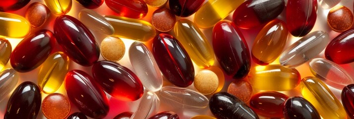 Vitamin supplements medicine pill drug tablet closeup view - obrazy, fototapety, plakaty
