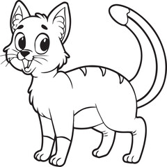 Cute cat coloring pages for coloring book. Cat outline vector. Playing cat coloring pages. Funny cat outline vector