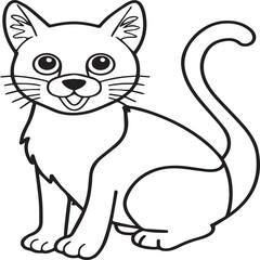 Cute cat coloring pages for coloring book. Cat outline vector. Playing cat coloring pages. Funny cat outline vector
