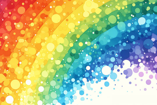 カラフルな虹の粒子の背景イラスト