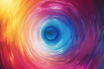 A multicolored background with a blue circle in the center. The circle is encircled by a color gradient that creates movement and depth. The scene is colorful and exciting. - obrazy, fototapety, plakaty