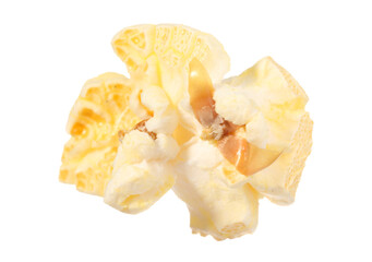 Kernel of tasty fresh popcorn isolated on white
