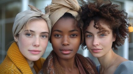 Fototapeta premium Three Women Standing Together