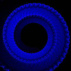 Blue and black vortex, spiral volumetric logo , concept art , ratio beauty design, 3D illustration, 3D rendering
