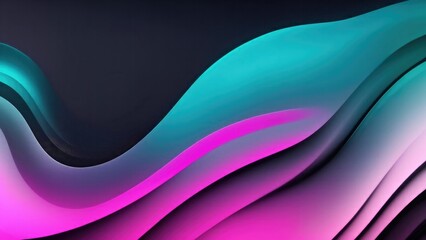 Obraz premium Vibrant gradient, Pink silver teal white grainy gradient color flow wave on black background
