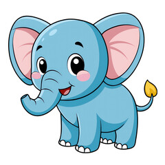 Obraz na płótnie Canvas Cartoon elephant illustration with cute baby mouse and funny rat characters isolated in vector art