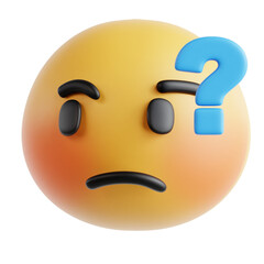 confused emoji 3D Icon Illustration