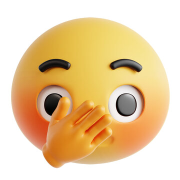 embarrassed emoji 3D Icon Illustration
