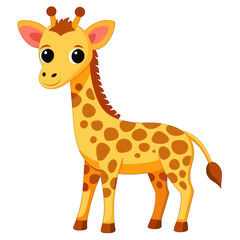 Fototapeta premium Giraffe Cartoon Illustration: Cute Giraffe Character Isolated on White Background