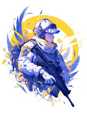 Tactical Soldier in Action Pose with Abstract Design.

Digital art of a soldier in combat gear with dynamic abstract elements, suitable for military themes, gaming content, and action sequences.