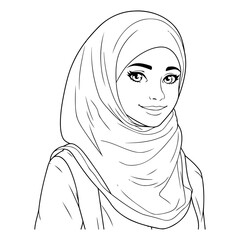 Hijab woman face of a beautiful muslim woman.