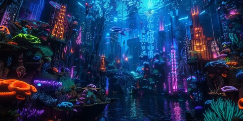 Neon Underwater City