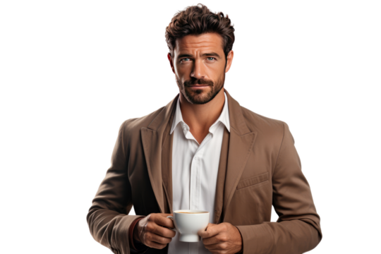 The Eloquent Businessman Savoring Morning Brew.