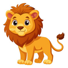 Obraz premium Lion Cartoon Isolated on White Background