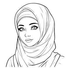 Hijab woman face of a beautiful muslim woman.