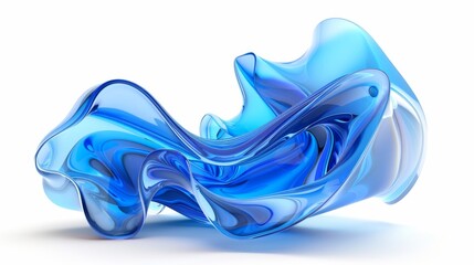 Embrace the blue ocean with this abstract 3d shape