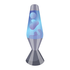 Vector illustration of a lava lamp in blue colour. Interior items in retro style, night light. Retro 90s Shape Design Element. Vector illustration on a white background.