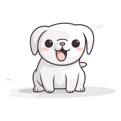 Cute cartoon dog. Isolated on white background.