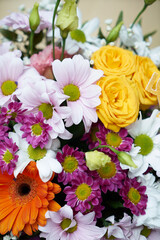 Naklejka na ściany i meble A bouquet of flowers in close-up