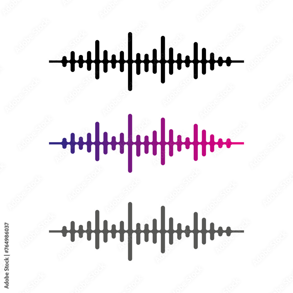 Poster abstract sound wave stripe lines colorful isolated on white background. vector illustration in conce