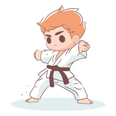 Cartoon karate boy of a karate boy.