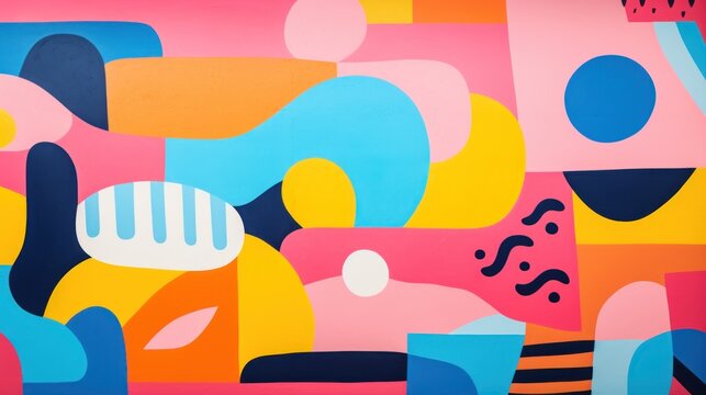 Artistic mural detail with vivid colors and abstract design