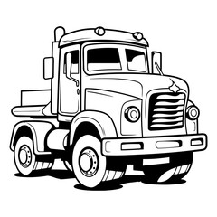 Illustration of a big truck isolated on a white background - vector