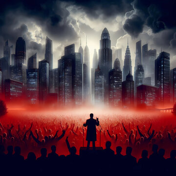 politician speech large crowd