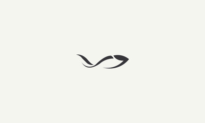 fish icon simple monogram logo design vector illustration