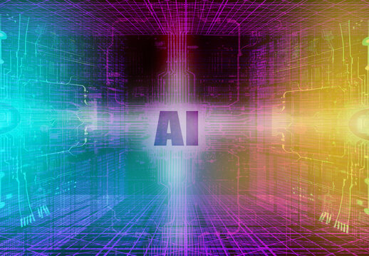 Futuristischer Augmented Reallity AI Hintergrund - Technologie verbindet alle Bereiche - Schaltkreise und Signale - Deep Learning